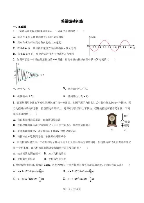 简谐振动训练