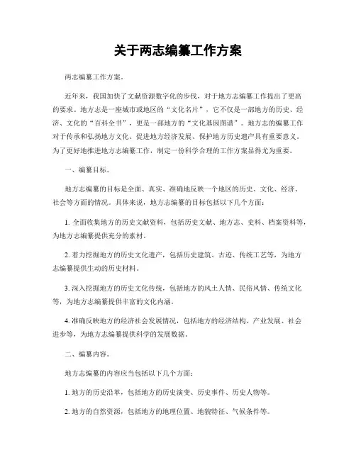 关于两志编纂工作方案