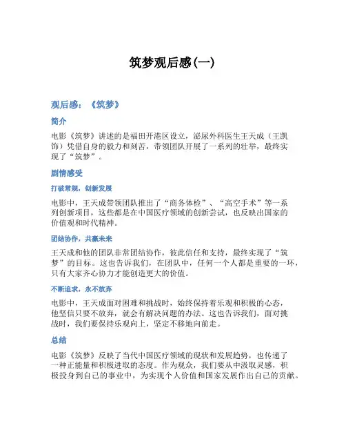筑梦观后感(一)
