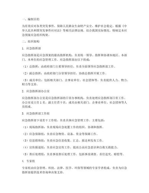 应急预案应急组织构架