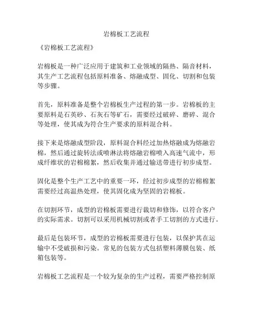岩棉板工艺流程