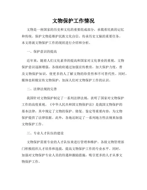文物保护工作情况
