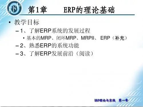 第一章 ERP的理论基础
