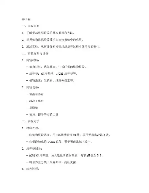 根部组织栽培实验报告(3篇)