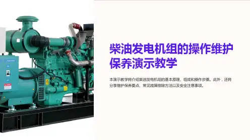 柴油发电机组的操作维护保养演示教学