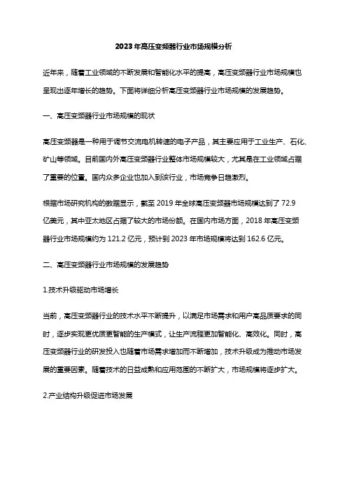 2023年高压变频器行业市场规模分析