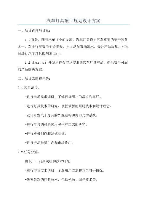 汽车灯具项目规划设计方案