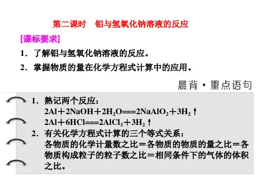 铝与氢氧化钠溶液的反应和计算课件