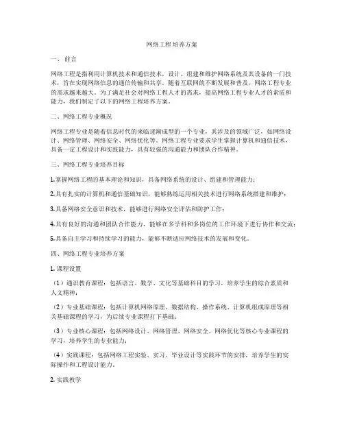 网络工程 培养方案