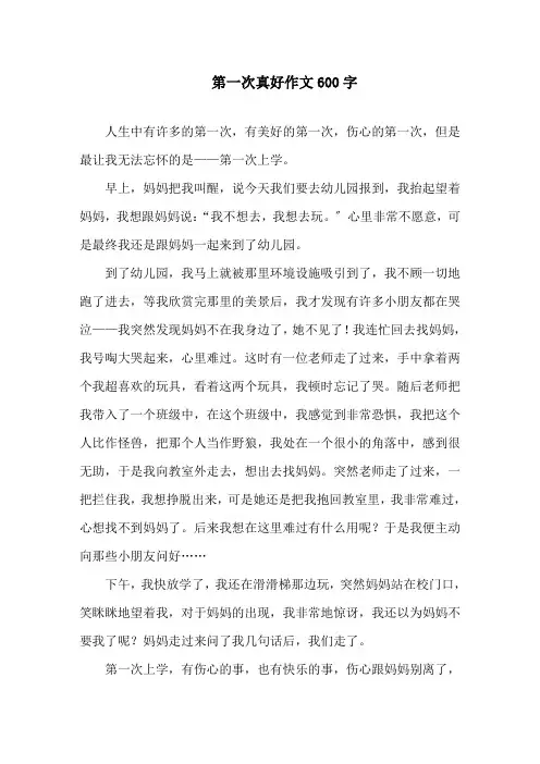 中小学第一次真好作文600字