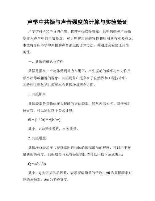 声学中共振与声音强度的计算与实验验证