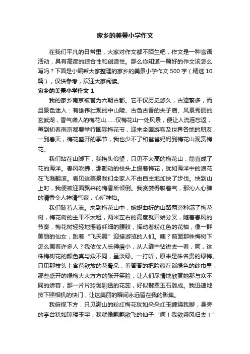 家乡的美景小学作文500字（精选10篇）