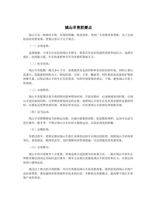 绒山羊育肥要点