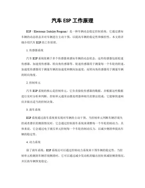 汽车ESP工作原理