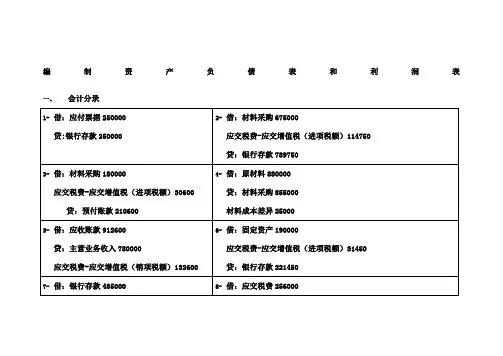编制资产负债表和利润表