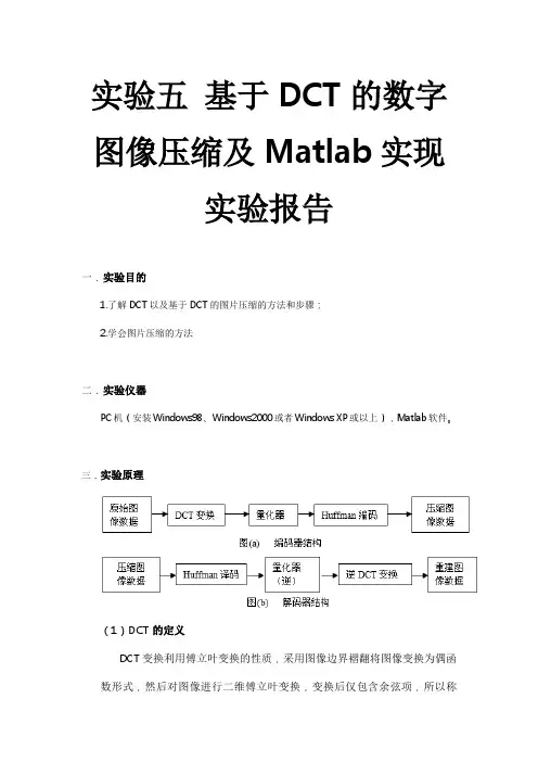 实验三基于DCT的数字图像压缩与Matlab实现