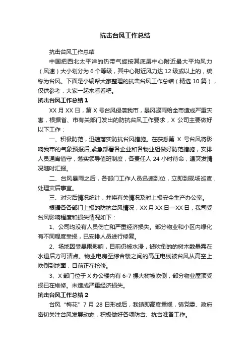 抗击台风工作总结（精选10篇）