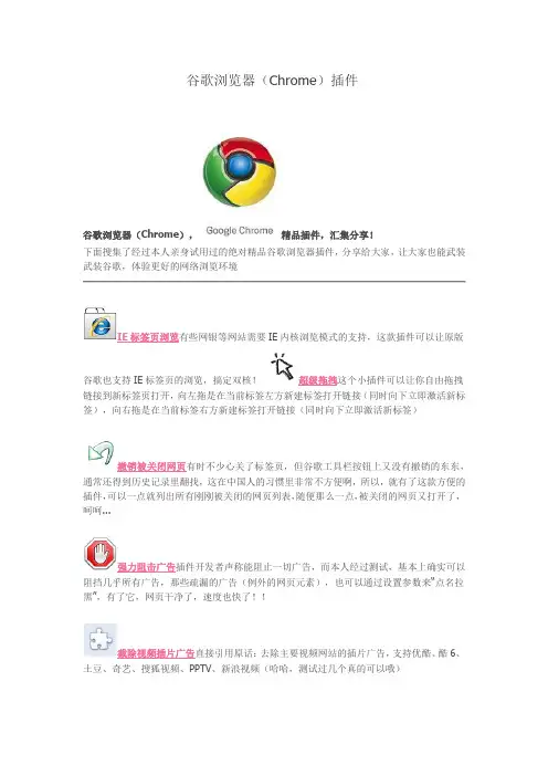 谷歌浏览器(google chrome)插件