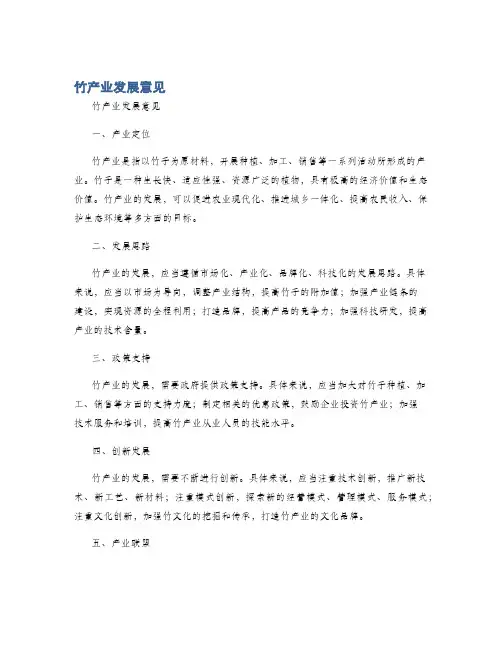 竹产业发展意见
