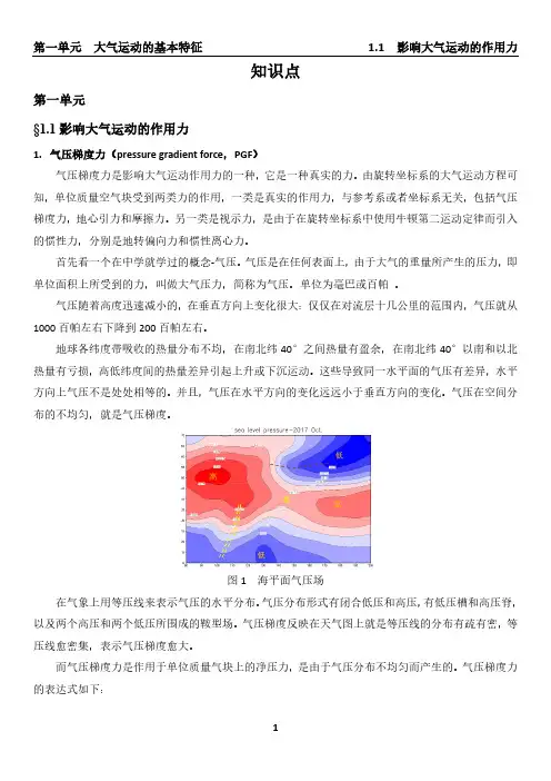 南京信息工程大学天气学原理知识点总结