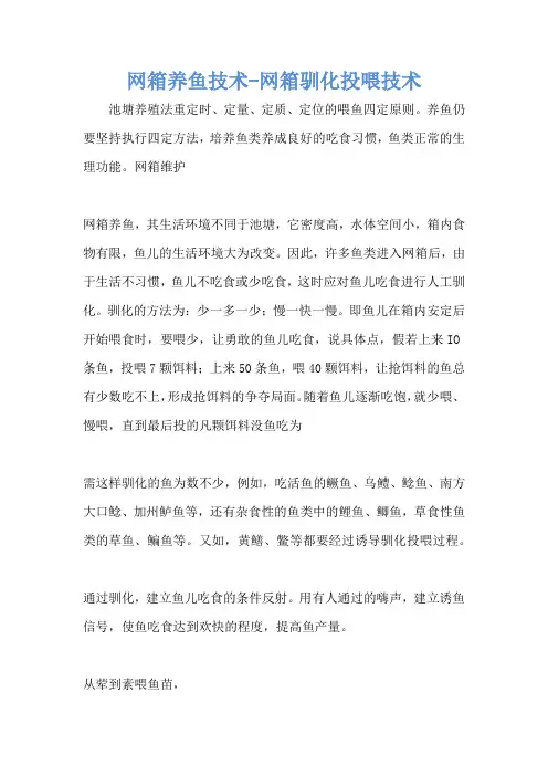 网箱养鱼技术-网箱驯化投喂技术