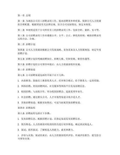 员工招聘_录用管理制度