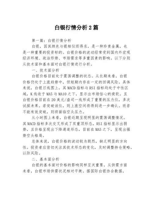 白银行情分析2篇