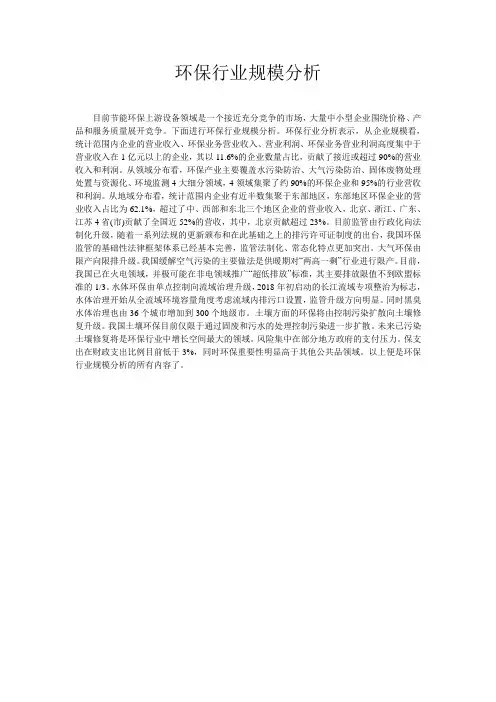环保行业规模分析
