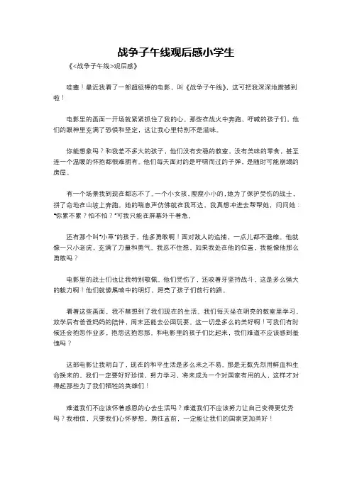战争子午线观后感小学生