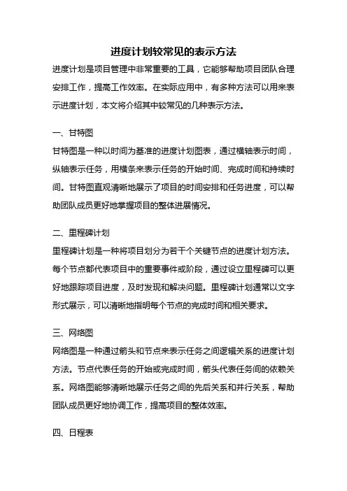 进度计划较常见的表示方法