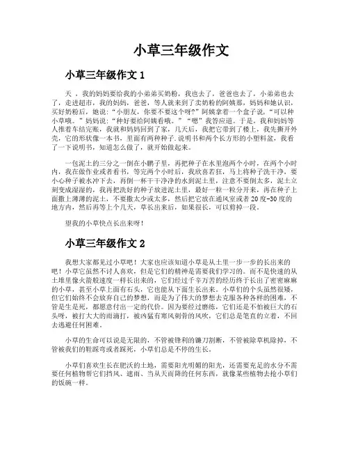 小草三年级作文