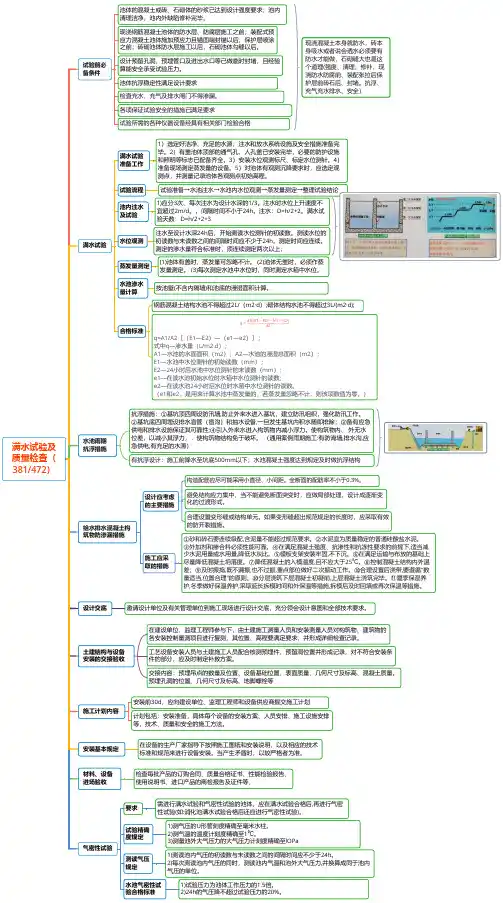 一建市政-实务知识点总结-给排水4-满水试验及质量检查