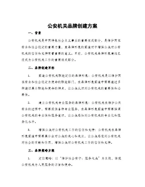 公安机关品牌创建方案