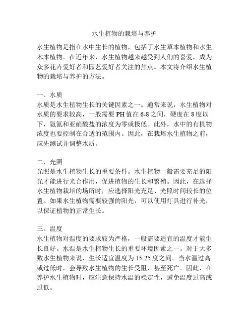 水生植物的栽培与养护