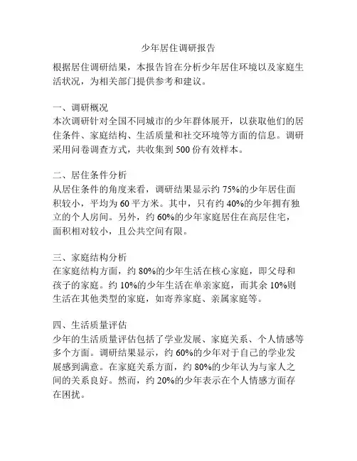 少年居住调研报告