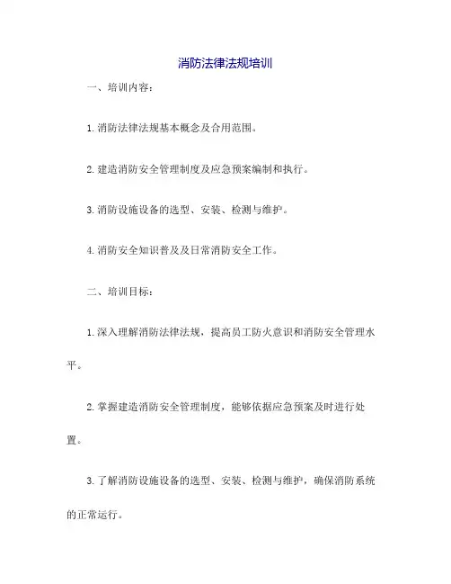 消防法律法规培训