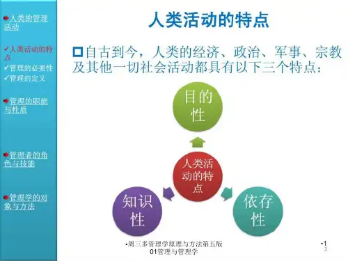周三多管理学原理与方法第五版01管理与管理学课件