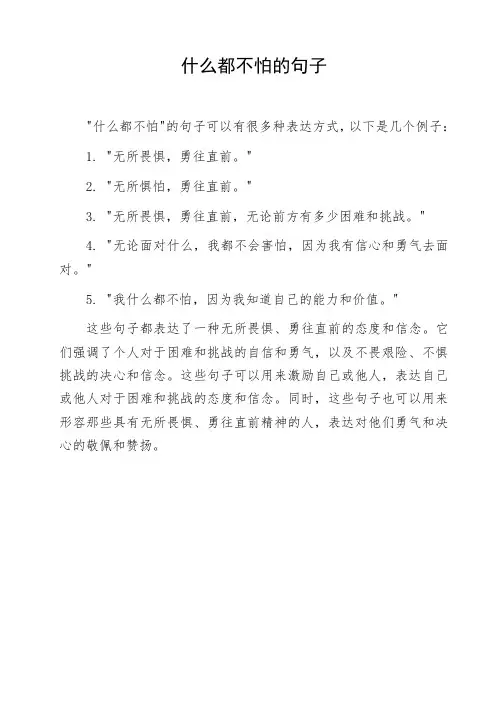 什么都不怕的句子