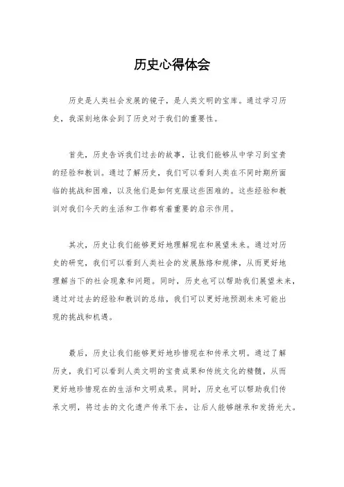 历史心得体会