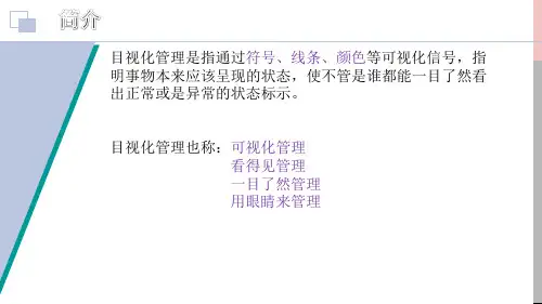 企业公司目视化管理的持续改善内容PPT演示