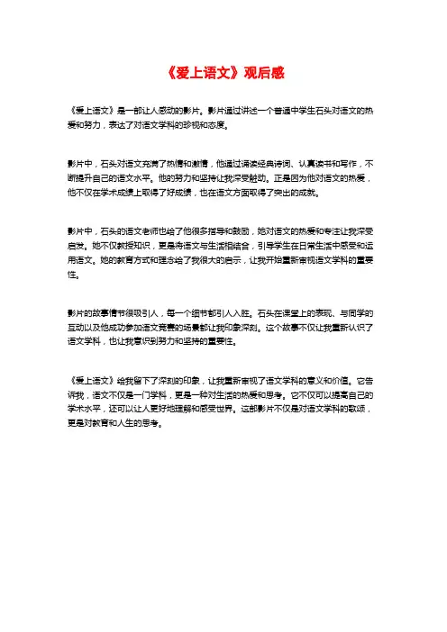 《爱上语文》观后感
