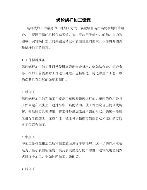 涡轮蜗杆加工流程