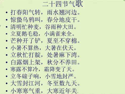 二十四节气歌(共1张PPT)