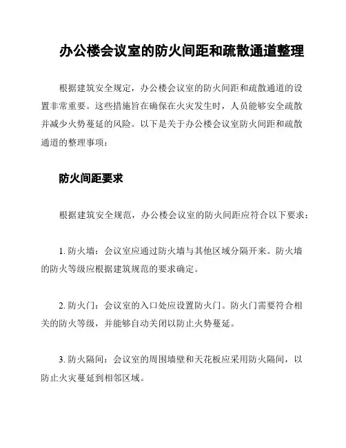 办公楼会议室的防火间距和疏散通道整理
