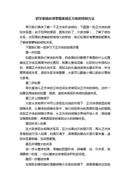 初学素描必须掌握素描正方体的绘制方法