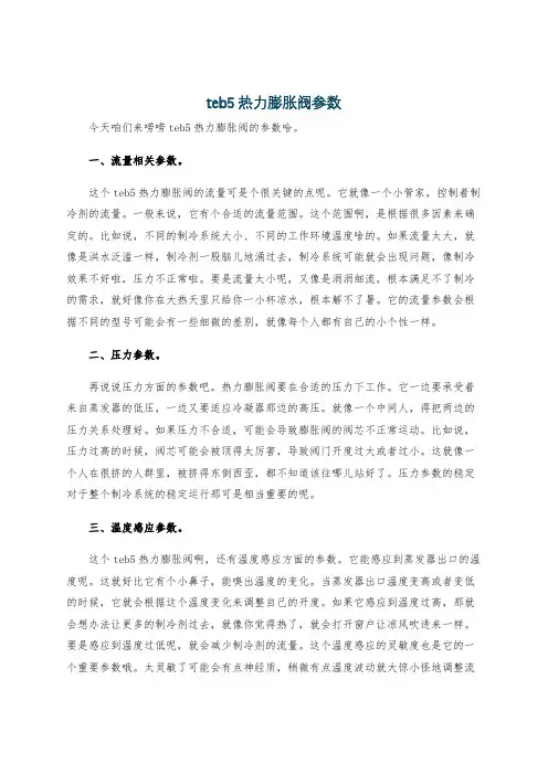 teb5热力膨胀阀参数