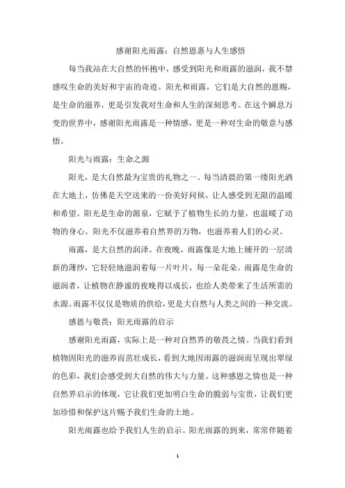 感谢阳光雨露：自然恩惠与人生感悟