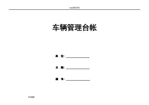 车辆管理台账模板
