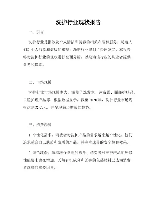 洗护行业现状报告