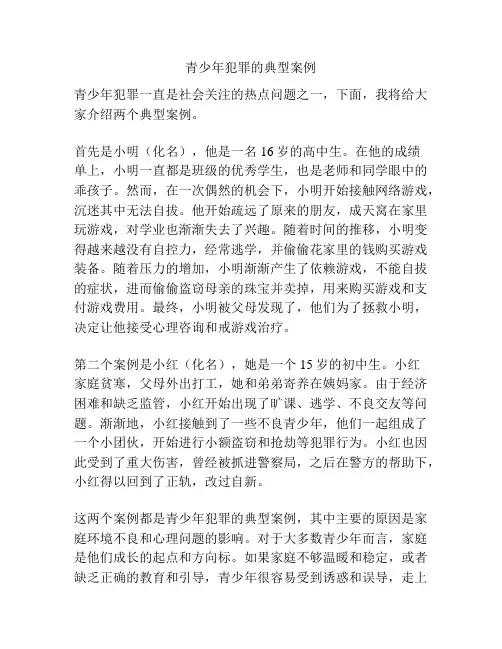 青少年犯罪的典型案例